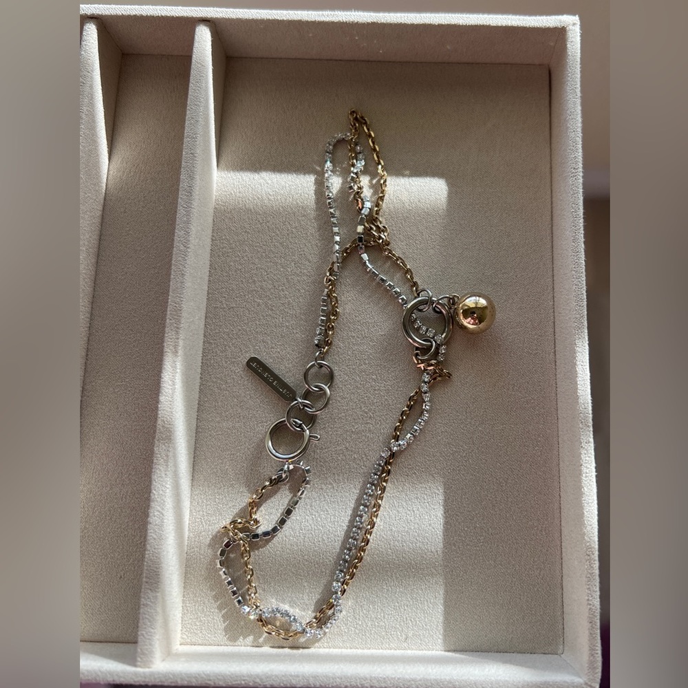 Justine Clenquet necklace
Silver & Gold Ruby Choker Necklace